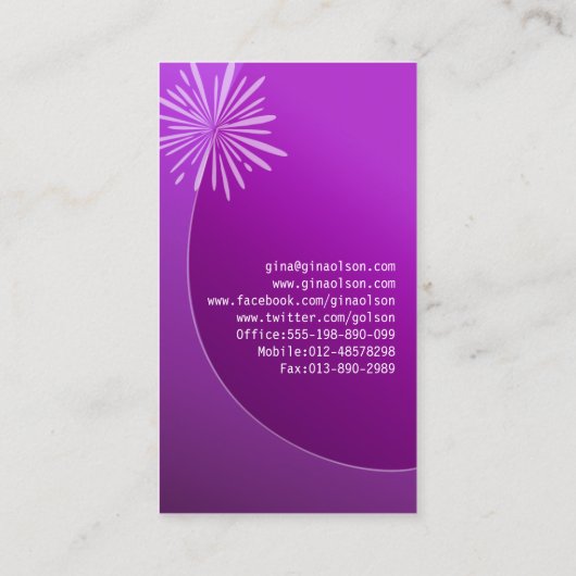 Vuurwerk barst Monogram Paarse Visitekaartjes (Achterkant)