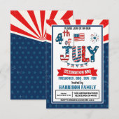 Vuurwerk BBQ-feest op 4 juli Kaart (Voorkant / Achterkant)