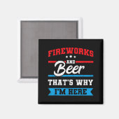 Vuurwerk & bier daarom hier grappige 4e magneet (Voorkant / Achterkant)