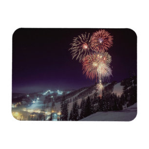 Vuurwerk bij Big Mountain Resort in Whitefish, Magneet