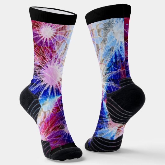 Vuurwerk Blauw Maroon Sokken (Gebogen)