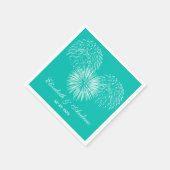 Vuurwerk, Blauwgroen Achtergrond, het Monogram van Servet (Hoek)