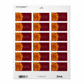 Vuurwerk Bloem met  Tuinpatroon Etiket (Full Sheet)