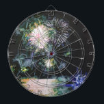 Vuurwerk Blue Ocean Boat 4 juli Waterverf Dartbord<br><div class="desc">Fireworks Blue Ocean Boat 4th of July Waterverf Dart Board is een mooie manier om het spel te spelen of te geven als een geschenk. Veel plezier met spelen. fotocopyright Denise Bennerson fotograaf</div>