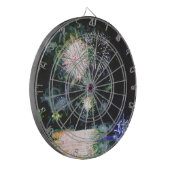 Vuurwerk Blue Ocean Boat 4 juli Waterverf Dartbord (Voorkant Links)