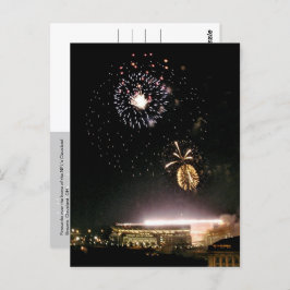 Vuurwerk boven Cleveland Browns Stadium - briefkaa Briefkaart