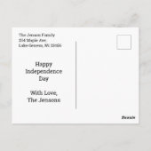 Vuurwerk boven de City Skyline | 4 juli Briefkaart (Achterkant)