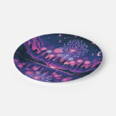 Vuurwerk boven de City Skyline | 4 juli Papieren Bordje (Gekanteld)