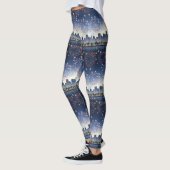 Vuurwerk boven de nachtelijke hemel van de stad - leggings (Links)