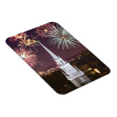 Vuurwerk boven het centrum van Boston bezienswaard Magneet (Rechterzijde)