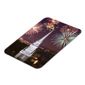 Vuurwerk boven het centrum van Boston bezienswaard Magneet (Linkerzijde)