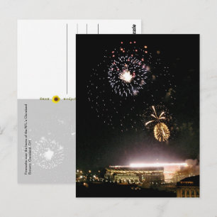 Vuurwerk boven het Cleveland Browns-stadion - ansi Briefkaart