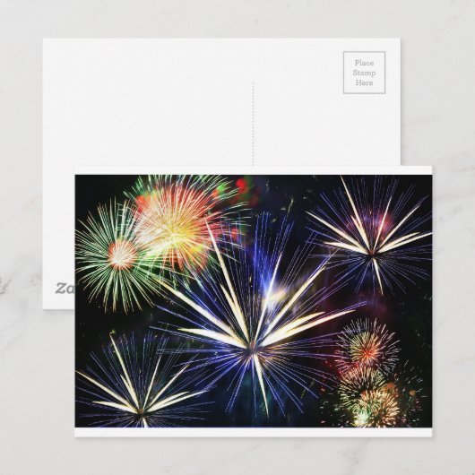 vuurwerk briefkaart (Voorkant / Achterkant)