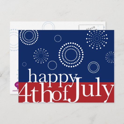  Vuurwerk Briefkaart Onafhankelijkheidsdag (Voorkant / Achterkant)