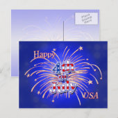 Vuurwerk Briefkaart van 4 juli (Voorkant / Achterkant)