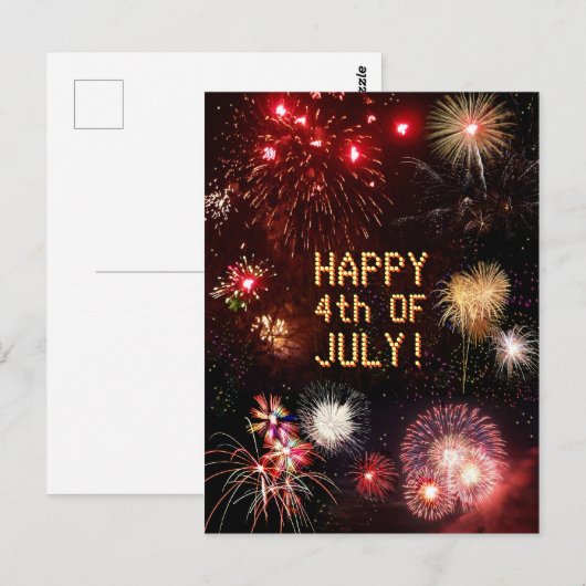 Vuurwerk Briefkaart van 4 juli (Voorkant / Achterkant)