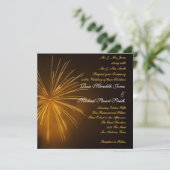 Vuurwerk Bruiloftsfeest Kaart (Staand voorkant)