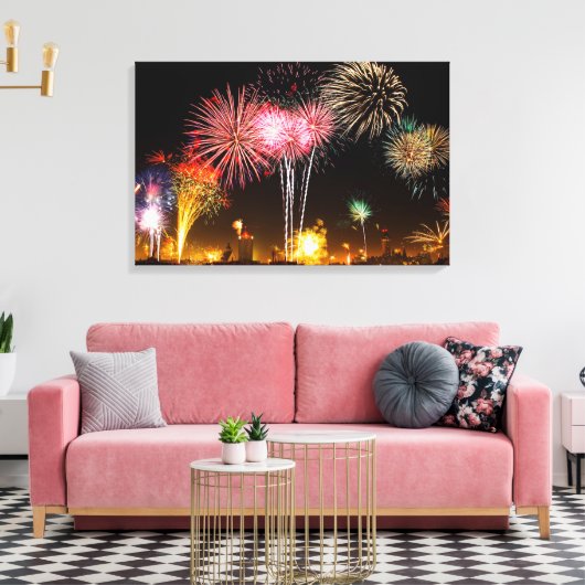 Vuurwerk Canvas Afdruk (Insitu (Woonkamer))