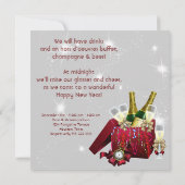 Vuurwerk Champagne Confetti Oudejaarsfeest Kaart (Achterkant)