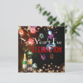 Vuurwerk champagnegloeddruppels kaart (Staand voorkant)