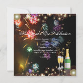 Vuurwerk champagnegloeddruppels kaart (Achterkant)