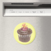 Vuurwerk Chocolade Cupcake en Icing Magneet (Insitu (Vaatwasser))
