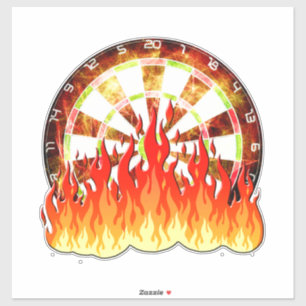 Vuurwerk Dartbord Vlammen Kunst  Sticker