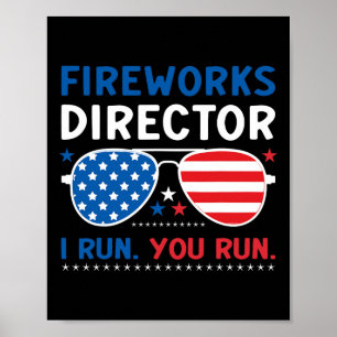 Vuurwerk Directeur I Run You Run 4 juli Zonnebril Poster