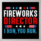 Vuurwerk directeur ik laat je rondlopen op 4 juli poster (Voorkant)