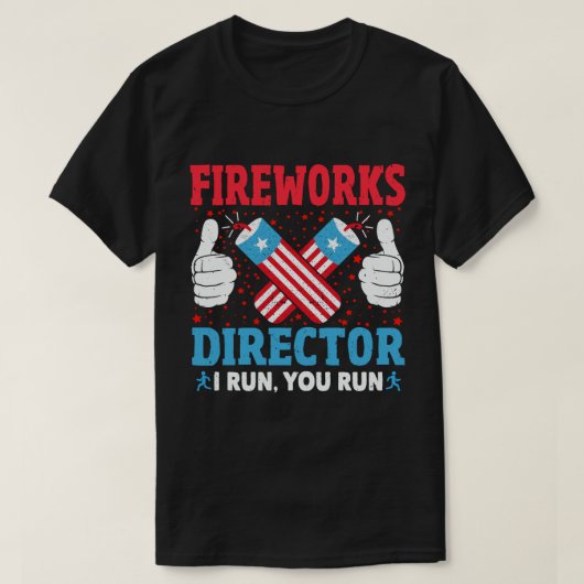 Vuurwerk directeur ik laat je rondlopen op 4 juli t-shirt (Design voorkant)