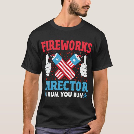 Vuurwerk directeur ik laat je rondlopen op 4 juli t-shirt (Voorkant)