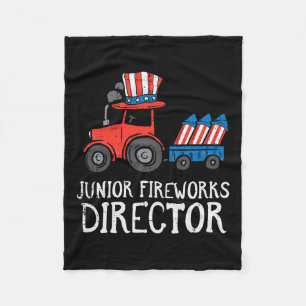 Vuurwerk Directeur Tractor 4th of July Boys Kinder Fleece Deken