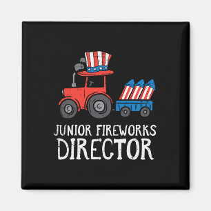 Vuurwerk Directeur Tractor 4th of July Boys Kinder Magneet