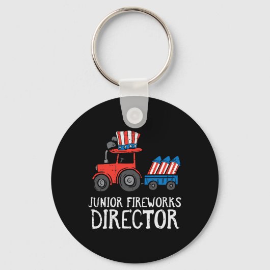 Vuurwerk Directeur Tractor 4th of July Boys Kinder Sleutelhanger (Voorkant)