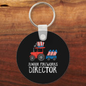 Vuurwerk Directeur Tractor 4th of July Boys Kinder Sleutelhanger (Voorkant)