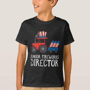 Vuurwerk Directeur Tractor 4th of July Boys Kinder T-shirt