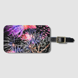 Vuurwerk Display Patriottische Vakantie Bagagelabel