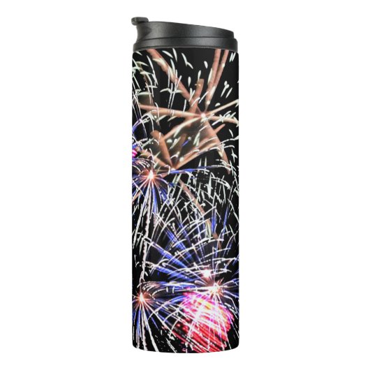 Vuurwerk Display Patriottische Vakantie Thermosbeker (Geroteerd rechts)