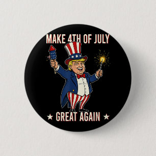 Vuurwerk Donald Trump maakt 4 juli weer geweldig Ronde Button 5,7 Cm