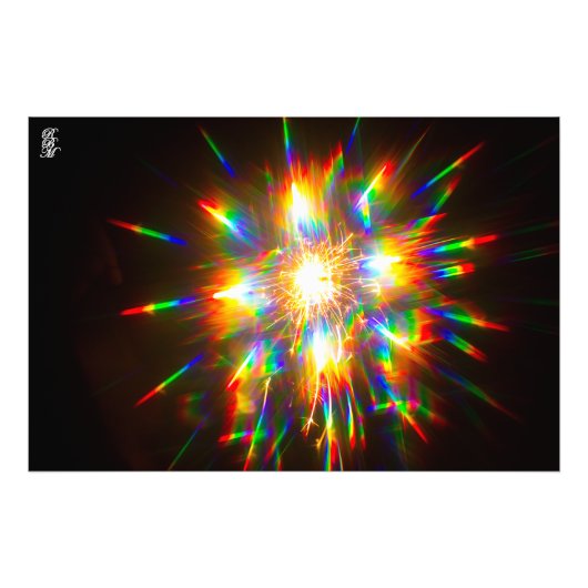 Vuurwerk door 3D-bril 1 Foto Afdruk (Voorkant)