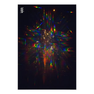 Vuurwerk door 3D-bril 2 Foto Afdruk