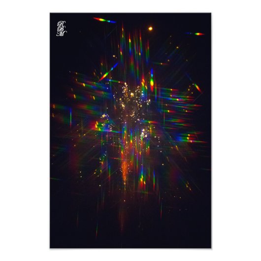 Vuurwerk door 3D-bril 2 Foto Afdruk (Voorkant)