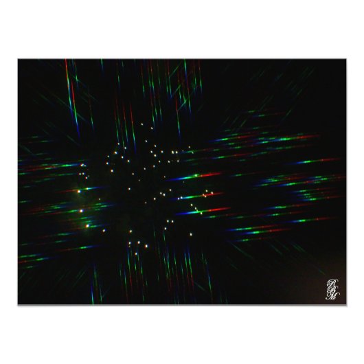 Vuurwerk door 3D bril 3 Foto Afdruk (Voorkant)