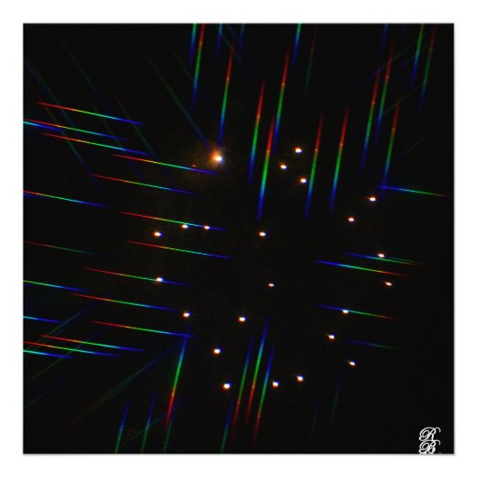 Vuurwerk door 3D-bril 4 Foto Afdruk (Voorkant)