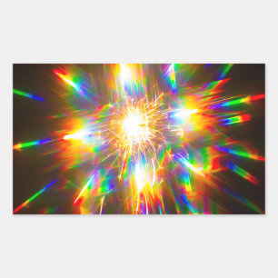 Vuurwerk door een 3D-bril 1 Rechthoekige Sticker