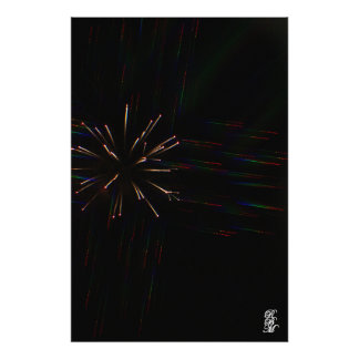 Vuurwerk door een 3D bril 5 Foto Afdruk