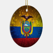 Vuurwerk; Ecuador Vlag Keramisch Ornament (Rechts)