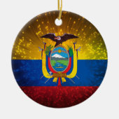 Vuurwerk; Ecuador Vlag Keramisch Ornament (Voorkant)