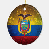 Vuurwerk; Ecuador Vlag Keramisch Ornament (Links)