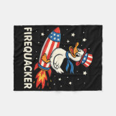 Vuurwerk Eend Op Vuurwerk Grappig 4 Juli  Fleece Deken (Voorkant (Horizontaal))